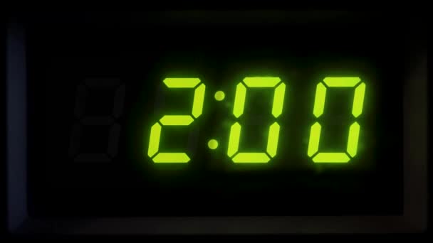 無限ループのグリーンデジタル12時間クロック Timepase — ストック動画