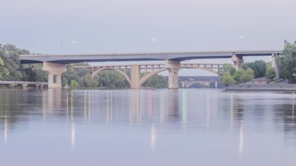 Närbild Skott Komprimera Dartmouth Franklin Short Line Och Lake Marshall — Stockvideo