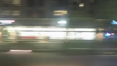 Bir Geniş Açı Yolcu POV Minneapolis 'te Gece Banliyö Treni 4K UHD Zaman Çizelgesi