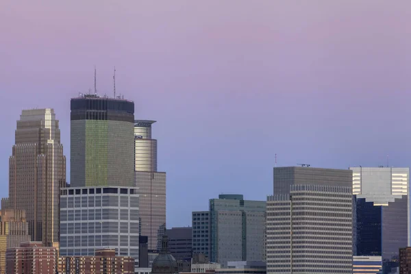 Rózsaszín Minneapolis Naplemente Kilátás — Stock Fotó