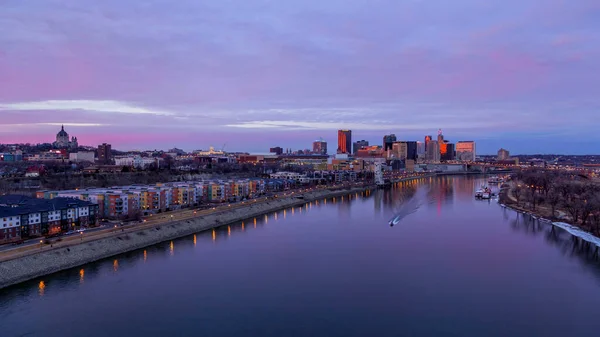 Paul Coucher Soleil Sur Rivière — Photo