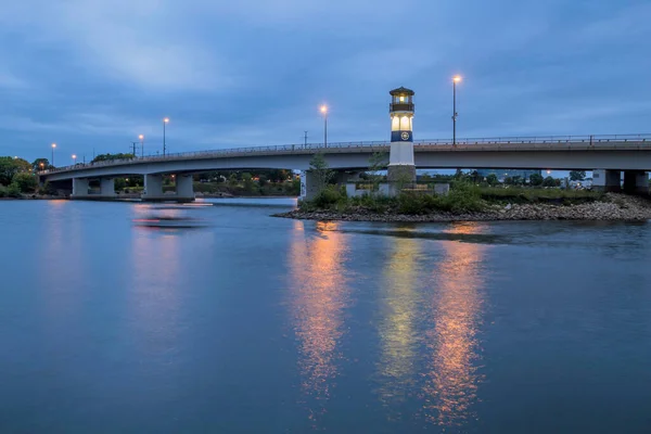 Boat Traffic Boom Island Plymouth Bridge — Stock Photo, Image