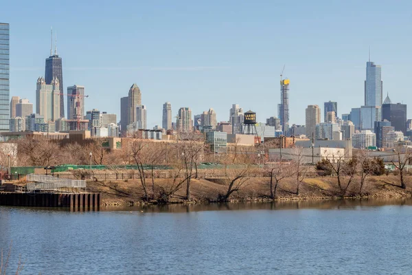 Chicago Skyline Från Norr Ave — Stockfoto