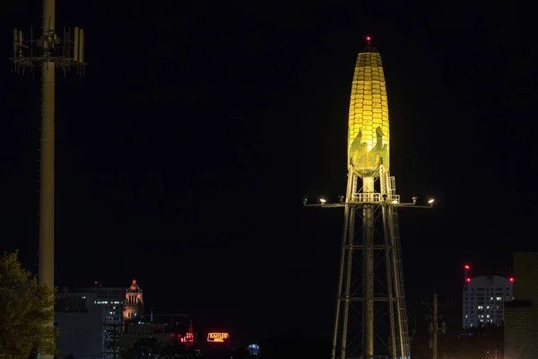 Mazorca Maíz Torre Agua Rochester Noche Minneapolis — Foto de Stock