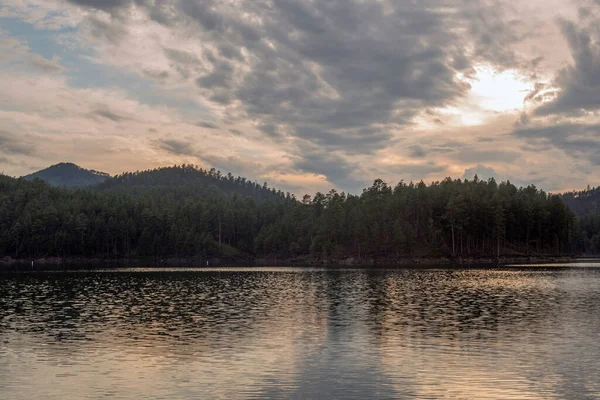 afternoon sky over lake pactola