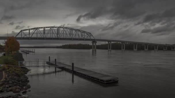 Wabasha Nelson Truss Köprüsü Nün Minnesota Wisconsin Birbirine Bağlayan Mississippi — Stok video