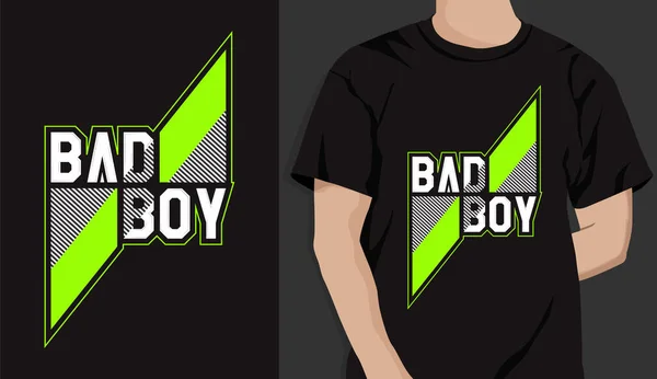 Špatný Chlapec Stylizované Typografie Shirt Design Cituji Pro Pánské Neformální — Stockový vektor