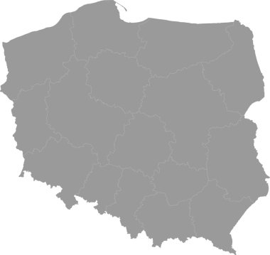 Poland - map of administrative divisions clipart