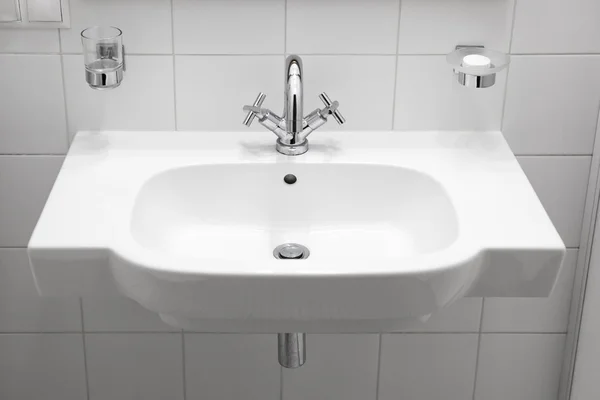 White big elegant washbasin — Stock Photo, Image