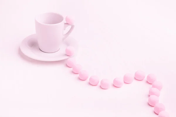 Bonbons roses sucrés au café — Photo