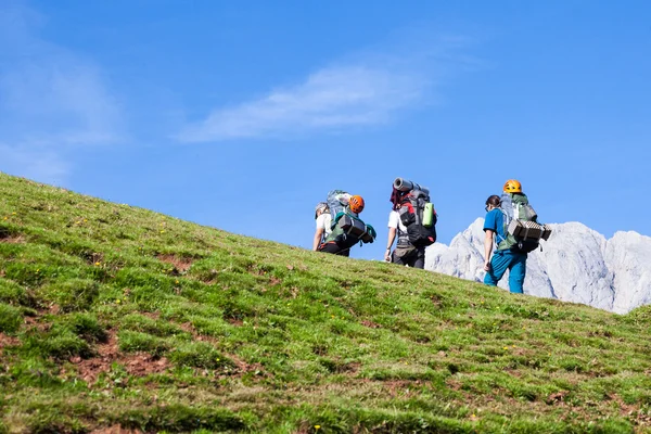 集团的登山者 — 图库照片