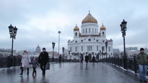 Moscú. Catedral de Cristo Salvador — Vídeo de stock