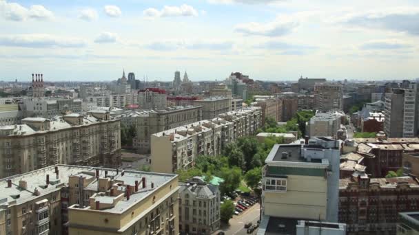 Panorama Moskvy. V létě. Střechy — Stock video