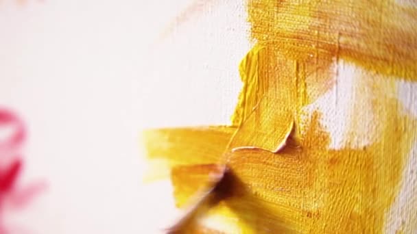 Pittura con acrilico su tela . — Video Stock