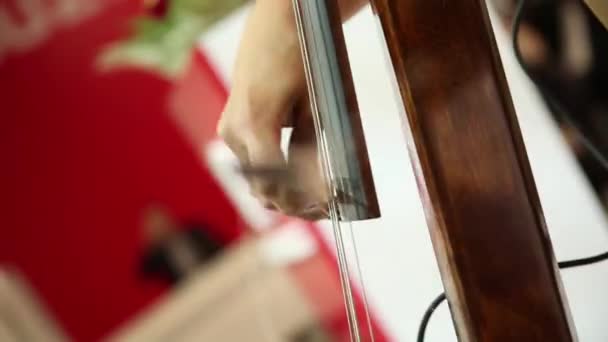 Ela tocando violoncelo com entusiasmo — Vídeo de Stock