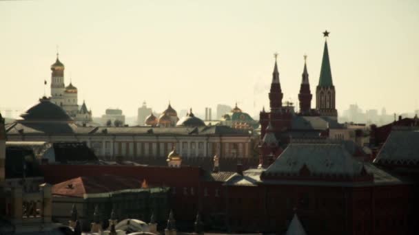 Rusya, Moskova. Moskova Kremlin görünümünü. Akşam. — Stok video
