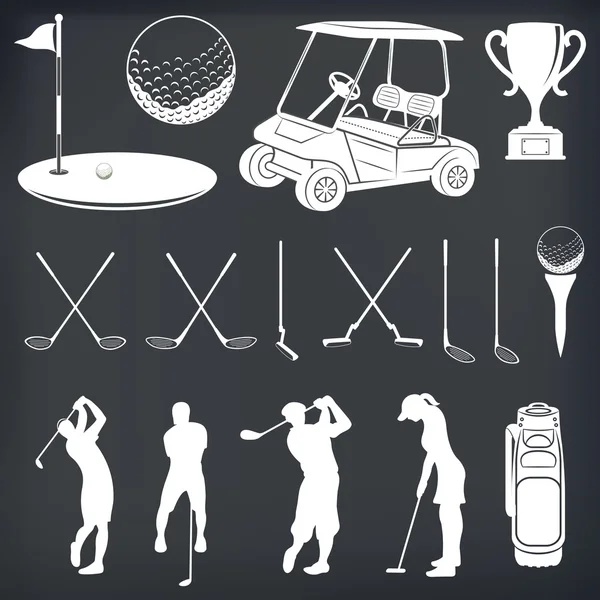 Silueta de jugador de golf — Vector de stock
