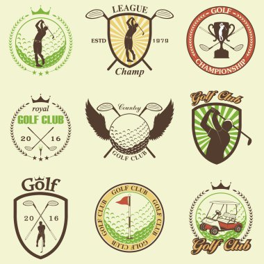 Golf etiketleri, armalar ve Amblemler