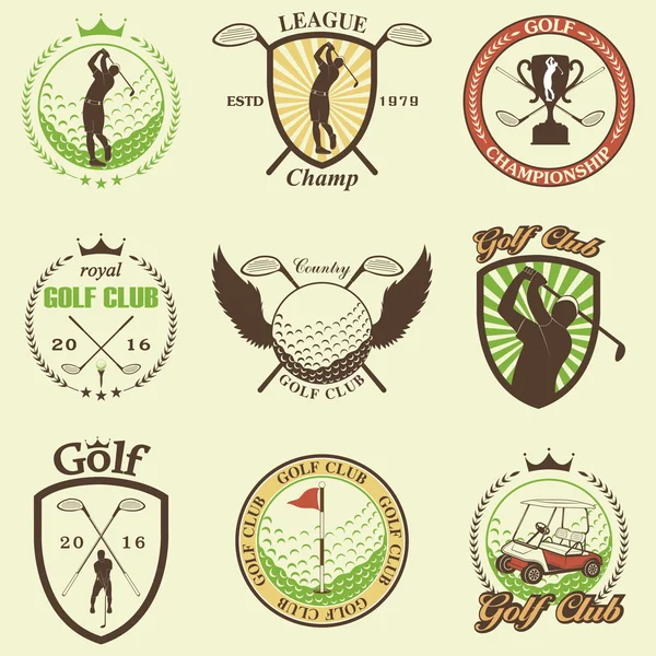 高尔夫标签、 徽章及徽章 — 图库矢量图片
