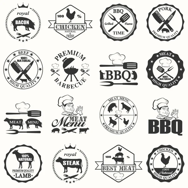 Set of butcher shop labels — Stock Vector