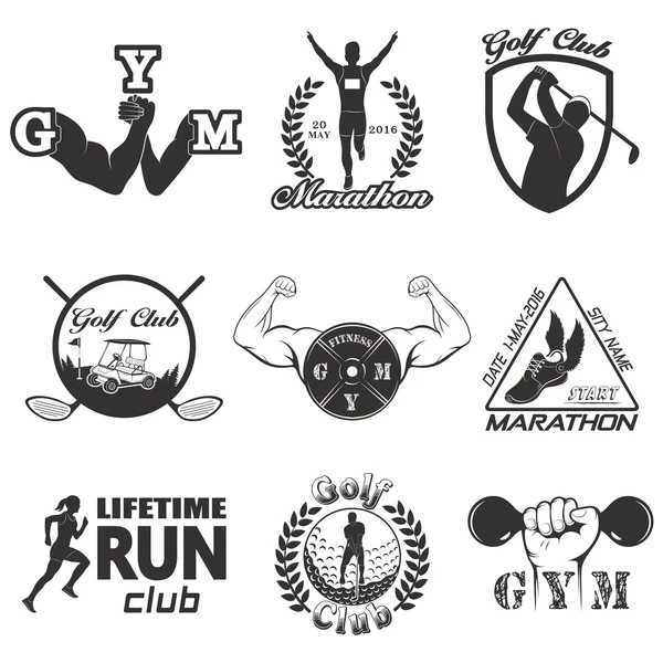 Set of vintage sports emblems — Stock Vector