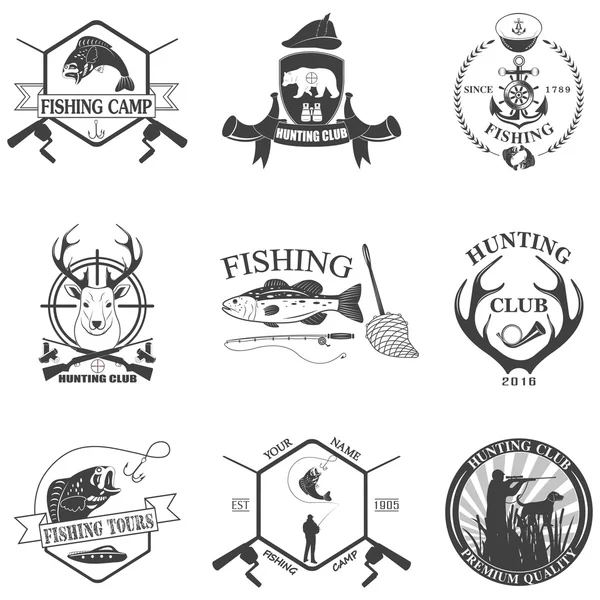 Set of vintage labels on hunting. — Stock Vector