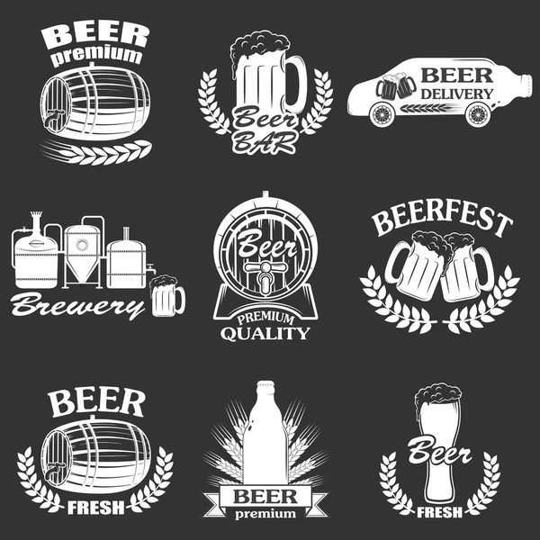 Emblemas de la cervecería artesanal Vintage — Vector de stock