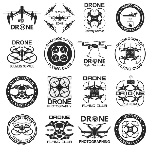 Embleme für Drohnenaufnahmen — Stockvektor