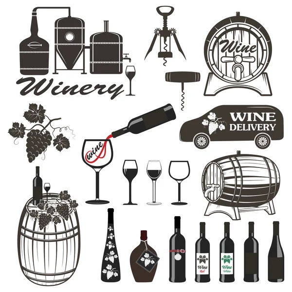 Ensemble de signes de vin, badges — Image vectorielle