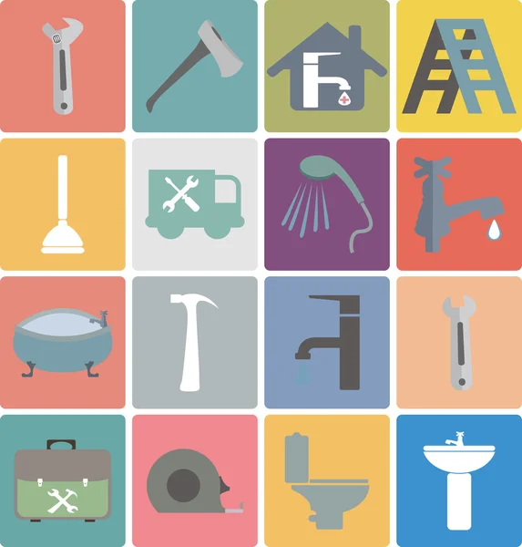 Icons set Plumbing — Stock Vector