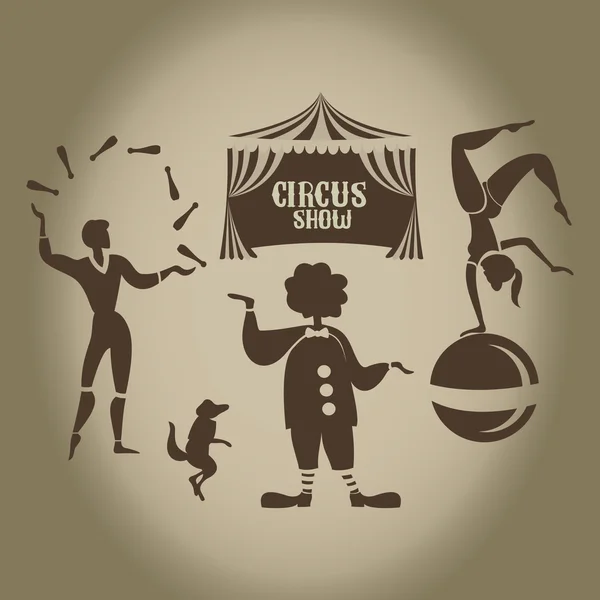 Fondo del cartel del circo en la ejecución del diseño — Vector de stock