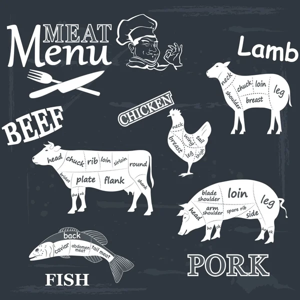 Menú de carne — Archivo Imágenes Vectoriales