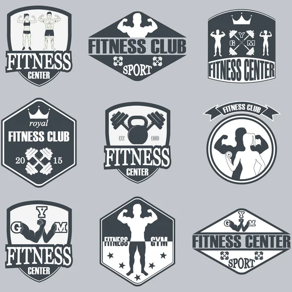 Iconos gimnasio fitness — Vector de stock