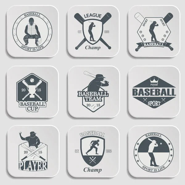 Vintage Baseball Etiketten und Abzeichen — Stockvektor