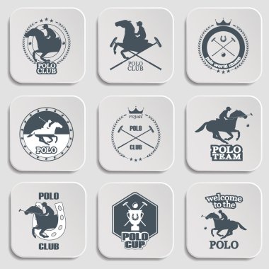 Set of vintage horse polo club labels and badges clipart