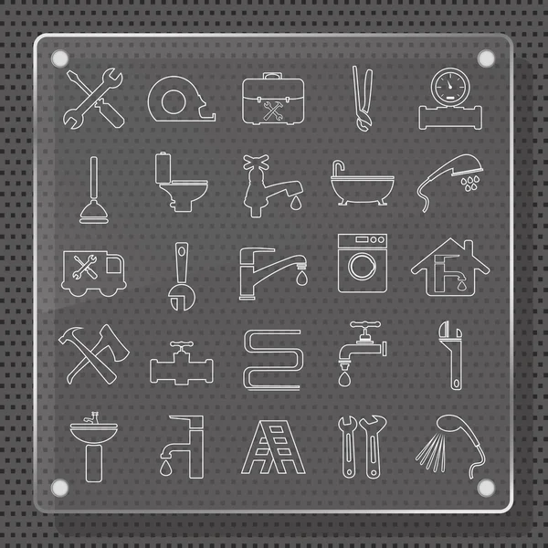 Plumbing Icons Flat Design — Stock Vector