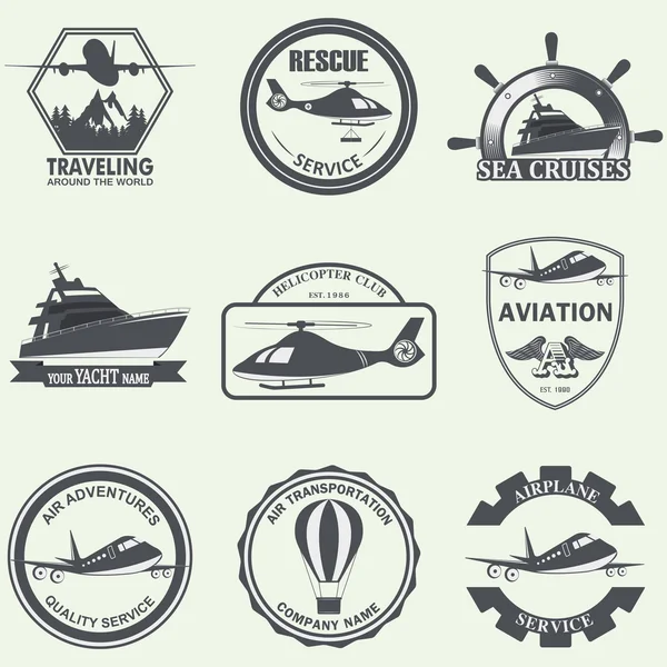 Set of vintage fishing labels, badges and design elements — Stock ...