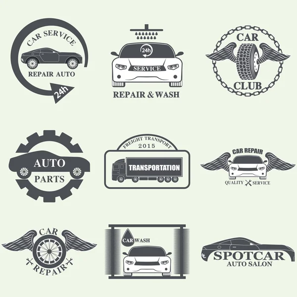 Étiquettes de service voiture — Image vectorielle