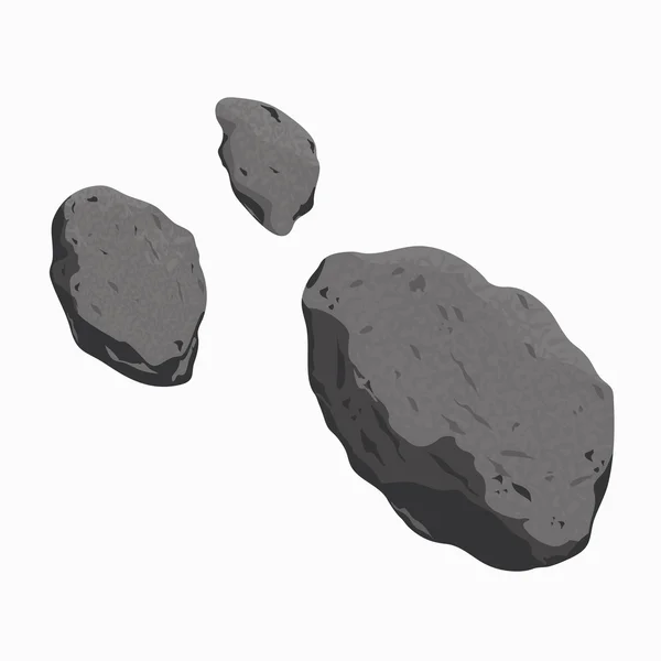 Ilustrasi vektor dari asteroid dan meteorit . - Stok Vektor