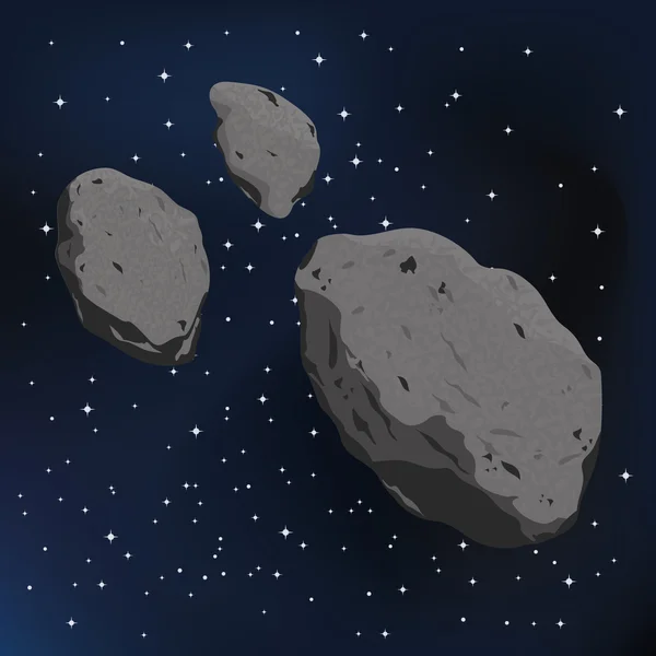 Ilustracja wektorowa asteroidy i meteoryt. — Wektor stockowy