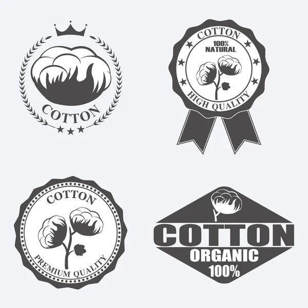Etiquetas, pegatinas y emblemas de algodón — Vector de stock