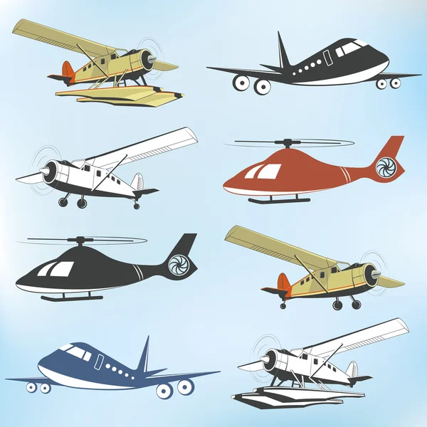 Set of vintage retro aeronautics flight badges — Stock Vector