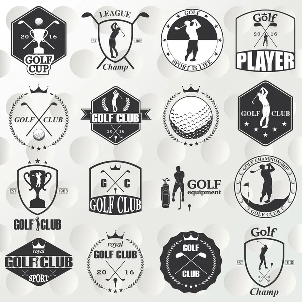 Golf etiketten, insignes en emblemen — Stockvector