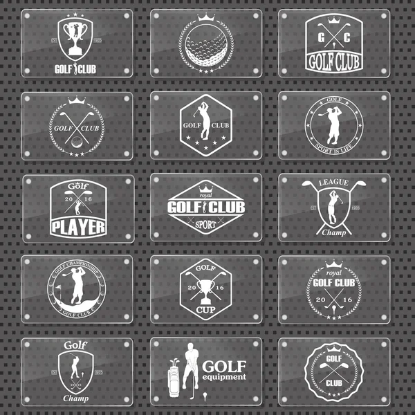 Golf etiketten, insignes en emblemen — Stockvector