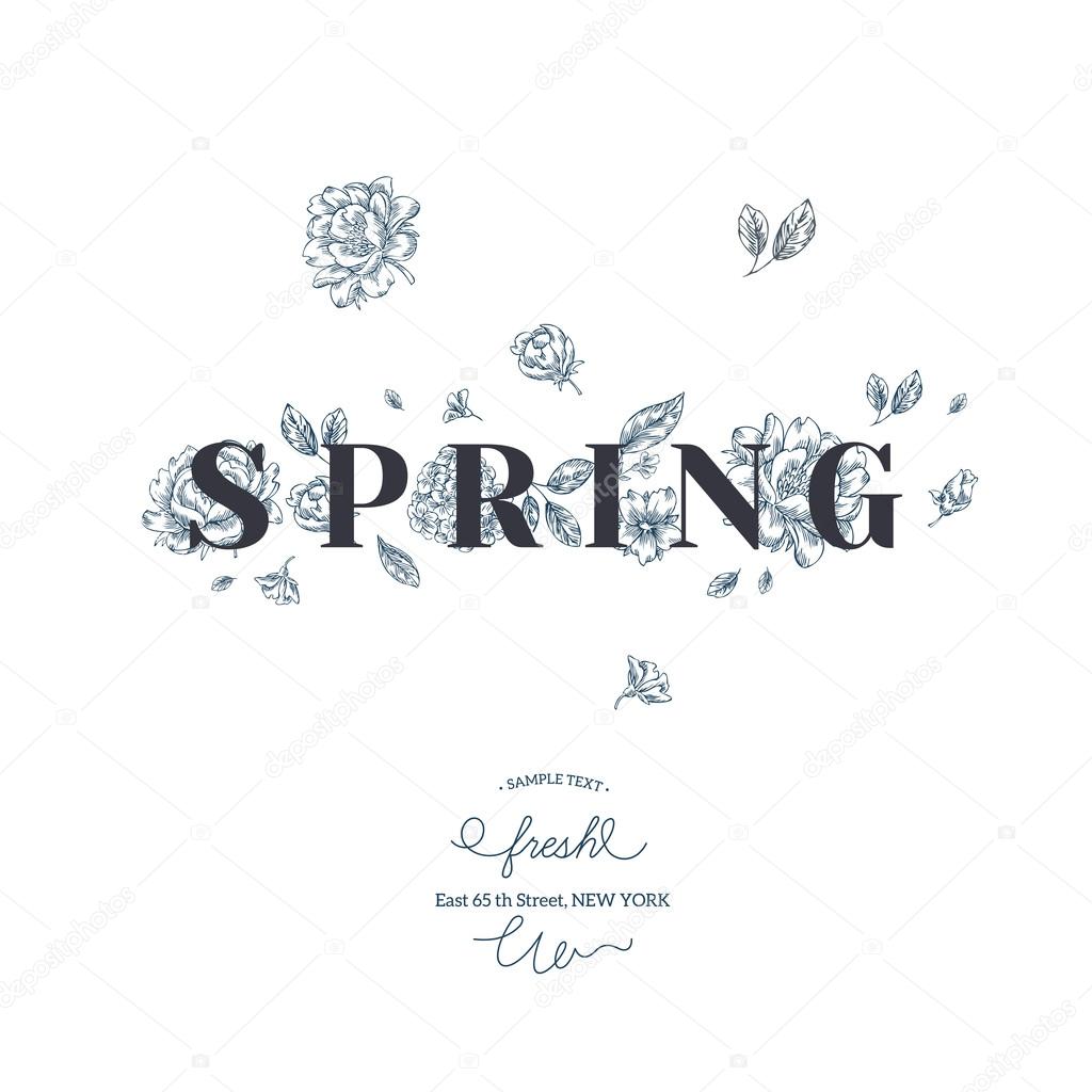 elegant spring flower card template stock vector adehoidar spring flower template