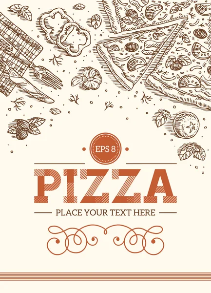 Retro Pizza Template — Stock Illustration Retro Pizza Template Royalty Free Stock Illustrations