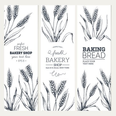 Bread vertical vintage banners