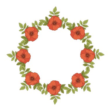 Gül çelenk ile bir kart