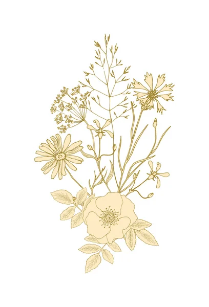 Boeket bloemen — Stockvector