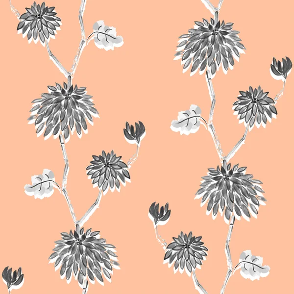 菊のシームレスなテクスチャ — ストックベクタ